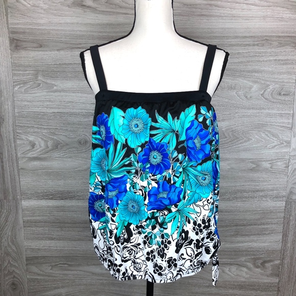 Azul Other - Azul Floral Swim Top Sz 16W